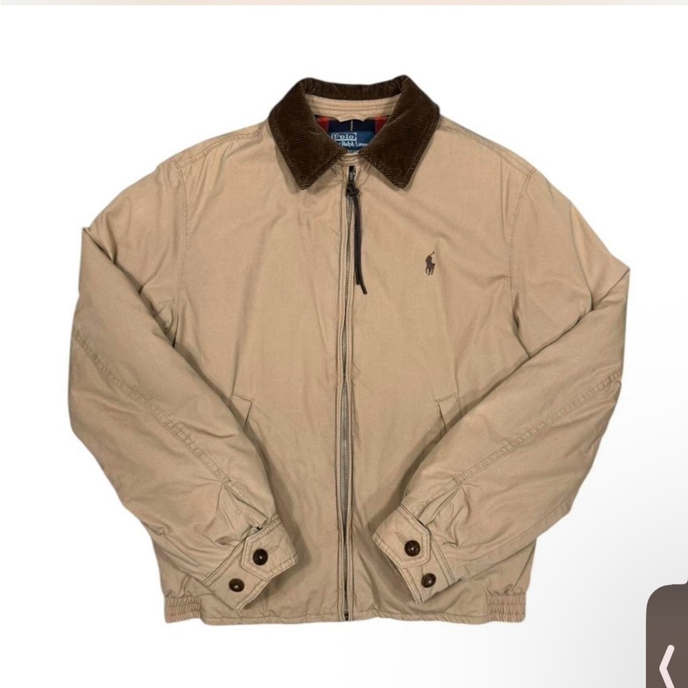 Vintage Polo Ralph Lauren Tan Jacket/coat with Brown Corduroy Collar
